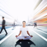 Meditating calm pose